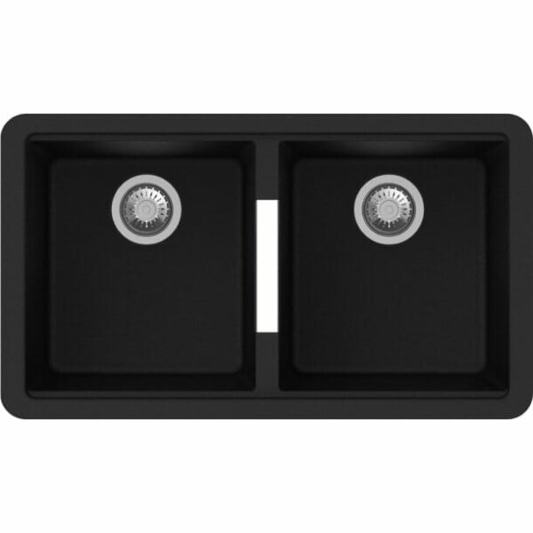 Carysil Black Double Bowls Granite Undermount Kitchen Sink - 824x481x241mm | TWM3322