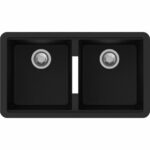 Carysil Black Double Bowls Granite Undermount Kitchen Sink - 824x481x241mm | TWM3322