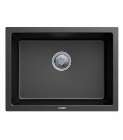 Carysil Black Single Big Bowl Granite Kitchen/Laundry Sink Top/Flush/Under Mount - 610x457x205mm | TWM6145