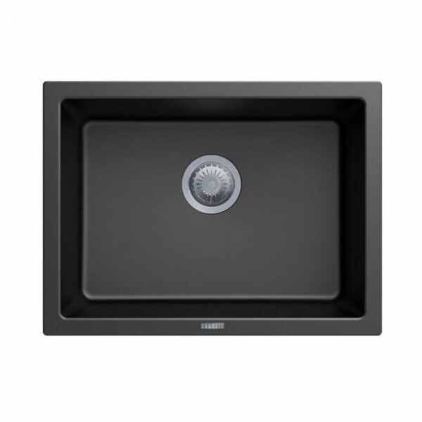 Carysil Black Single Big Bowl Granite Kitchen/Laundry Sink Top/Flush/Under Mount - 610x457x205mm | TWM6145