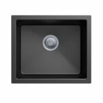 Carysil Black Single Bowl Granite Kitchen/Laundry Sink Top/Flush/Under Mount - 533x457x205mm | TWM-S