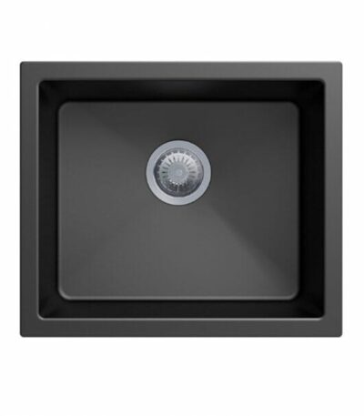 Carysil Black Single Bowl Granite Kitchen/Laundry Sink Top/Flush/Under Mount - 533x457x205mm | TWM-S