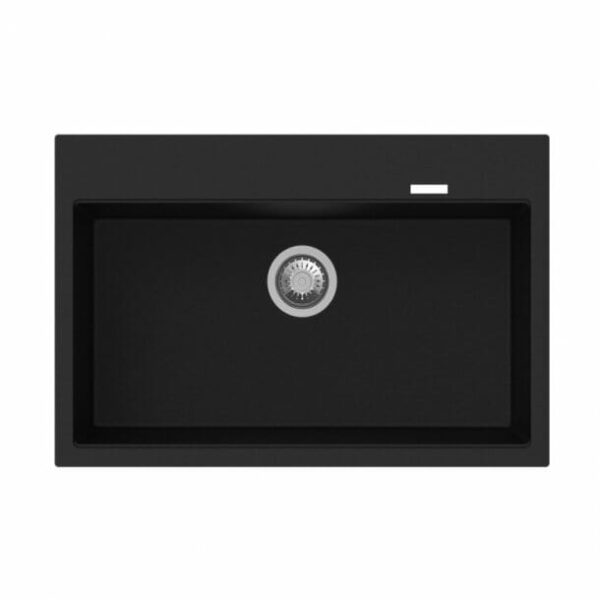 Carysil Black Single Bowl Granite Stone Kitchen Sink Top/Under Mount - 780x510x220mm | TWMW780