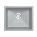 Carysil Concrete Grey Single Bowl Granite Kitchen/Laundry Sink Top/Flush/Under Mount - 533x457x205mm | TWM-SG