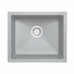 Carysil Concrete Grey Single Bowl Granite Kitchen/Laundry Sink Top/Flush/Under Mount - 533x457x205mm | TWM-SG
