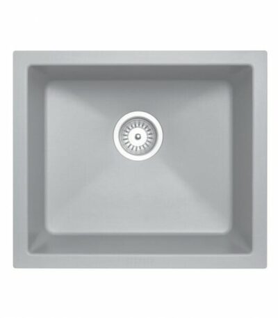 Carysil Concrete Grey Single Bowl Granite Kitchen/Laundry Sink Top/Flush/Under Mount - 533x457x205mm | TWM-SG