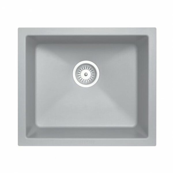 Carysil Concrete Grey Single Bowl Granite Kitchen/Laundry Sink Top/Flush/Under Mount - 533x457x205mm | TWM-SG