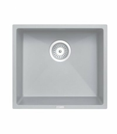 Carysil Concrete Grey Single Bowl Granite Stone Kitchen/Laundry Sink Top/Flush/Under Mount - 457x406x200mm | TWM-MSG