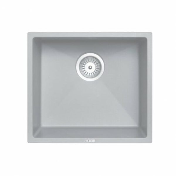 Carysil Concrete Grey Single Bowl Granite Stone Kitchen/Laundry Sink Top/Flush/Under Mount - 457x406x200mm | TWM-MSG