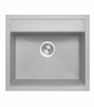 Carysil Concrete Grey Single Bowl Granite Top/Flush/Under Mount Kitchen/Laundry Sink - 560x510x200mm | TWM-560FEG