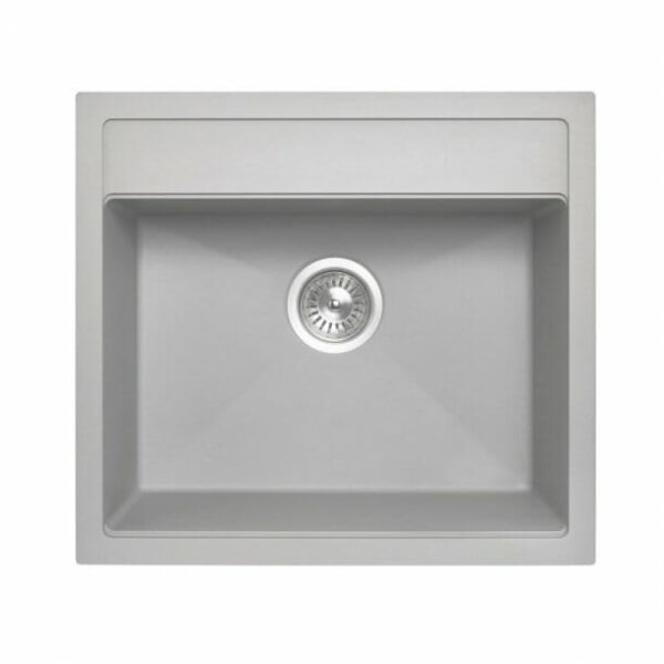 Carysil Concrete Grey Single Bowl Granite Top/Flush/Under Mount Kitchen/Laundry Sink - 560x510x200mm | TWM-560FEG