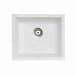 Carysil White Single Bowl Granite Kitchen/Laundry Sink Top/Flush/Under Mount - 533x457x205mm | TWM-SW