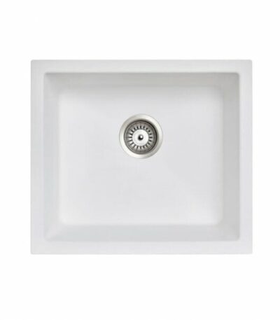 Carysil White Single Bowl Granite Kitchen/Laundry Sink Top/Flush/Under Mount - 533x457x205mm | TWM-SW
