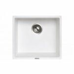 Carysil White Single Bowl Granite Stone Kitchen/Laundry Sink Top/Flush/Under Mount - 457x406x200mm | TWM-MSW