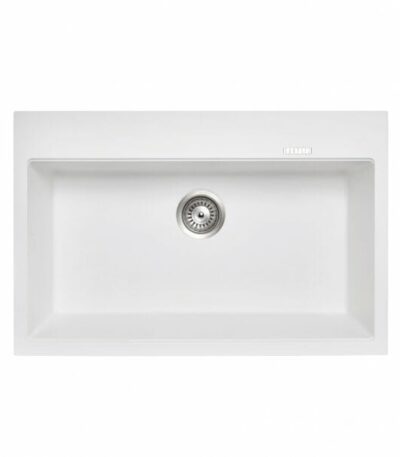 Carysil White Single Bowl Granite Stone Kitchen Sink Top/Under Mount - 780x510x220mm | TWMW780-W