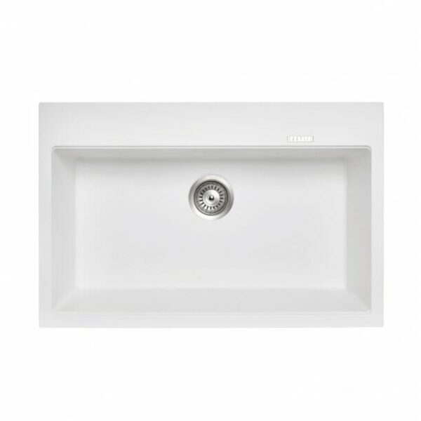 Carysil White Single Bowl Granite Stone Kitchen Sink Top/Under Mount - 780x510x220mm | TWMW780-W
