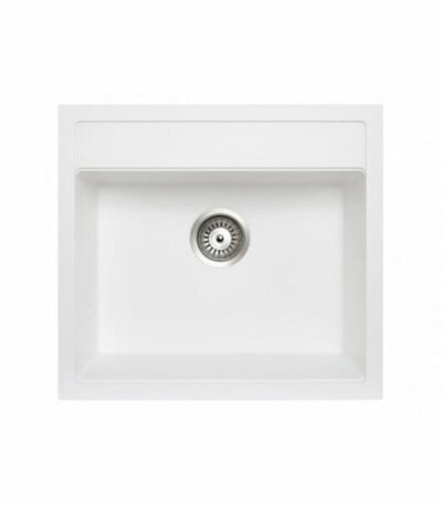 Carysil White Single Bowl Granite Top/Flush/Under Mount Kitchen/Laundry Sink - 560x510x200mm | TWM-560FEW