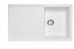 Carysil White Single Bowl With Drainer Board Granite Kitchen Sink Top/Flush/Under Mount - 860x500x205mm | TWMD-100W