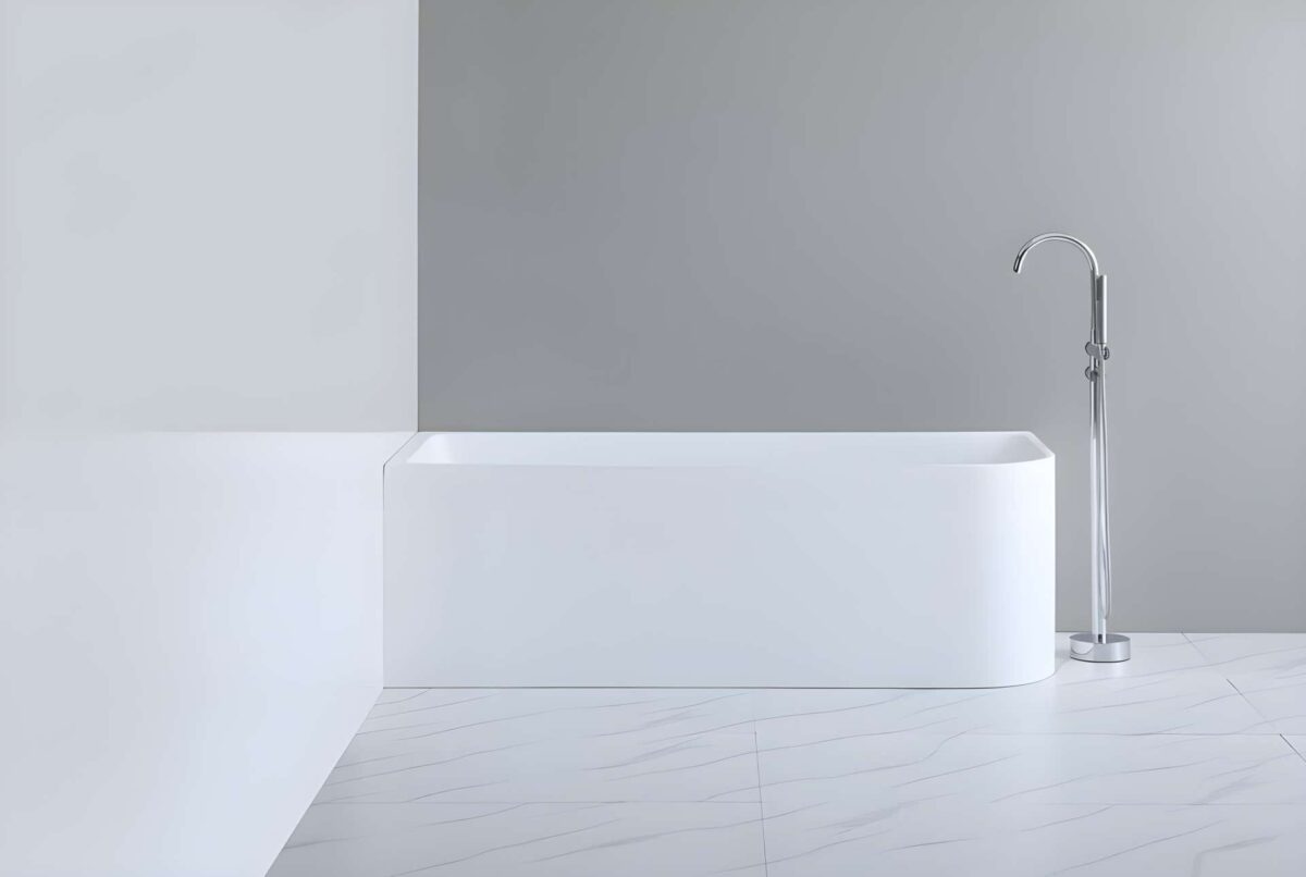 Casey Corner Back To Wall Bathtub - Acrylic Gloss White (Left Corner) - 1500mm | CBT1500L-510