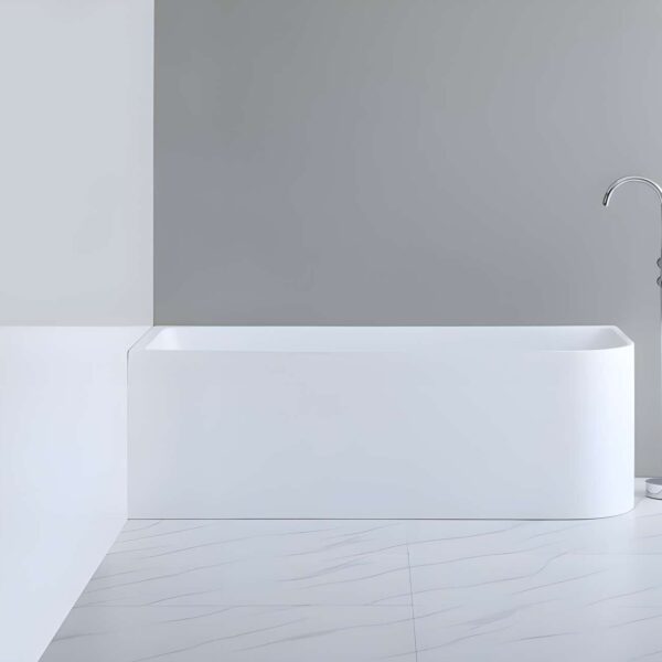 Casey Corner Back To Wall Bathtub - Matt White - Left Corner - 1700mm | CBT1700LMW-580