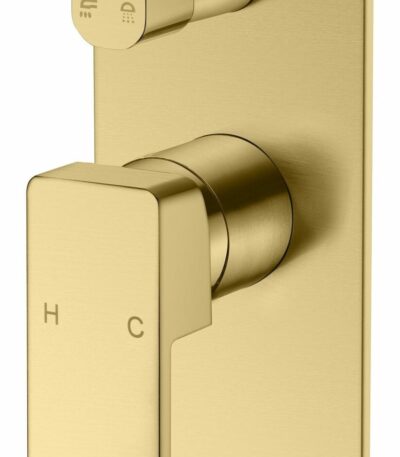 Ceram Wall Mixer With Diverter - Brushed Gold | HYB636-501BG