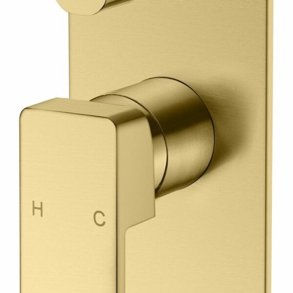 Ceram Wall Mixer With Diverter - Brushed Gold | HYB636-501BG