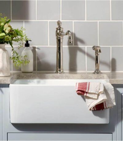 Chelsea Fireclay Farmhouse Single Bowl Sink - Gloss White - 660x451x253mm | FCS600GW