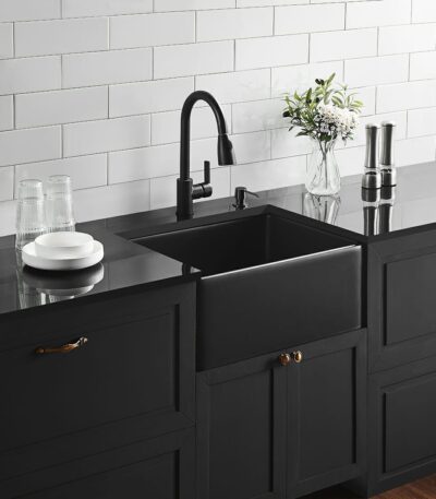 Chelsea Fireclay Farmhouse Single Bowl Sink - Matt Black - 600x451x253mm | FCS600MB