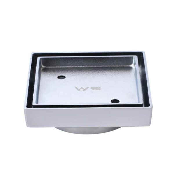 Chrome Smart Tile Insert Floor Waste Shower Grate Drain (88mm outlet)