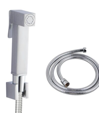 Chrome Toilet Bidet Spray Kit with Stainless Steel Hose