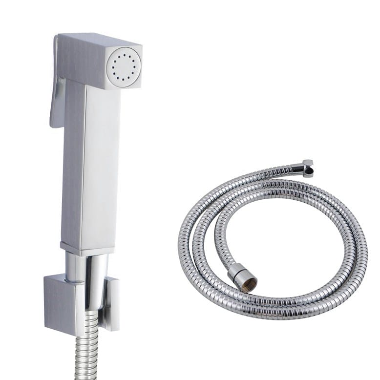 Chrome Toilet Bidet Spray Kit with Stainless Steel Hose