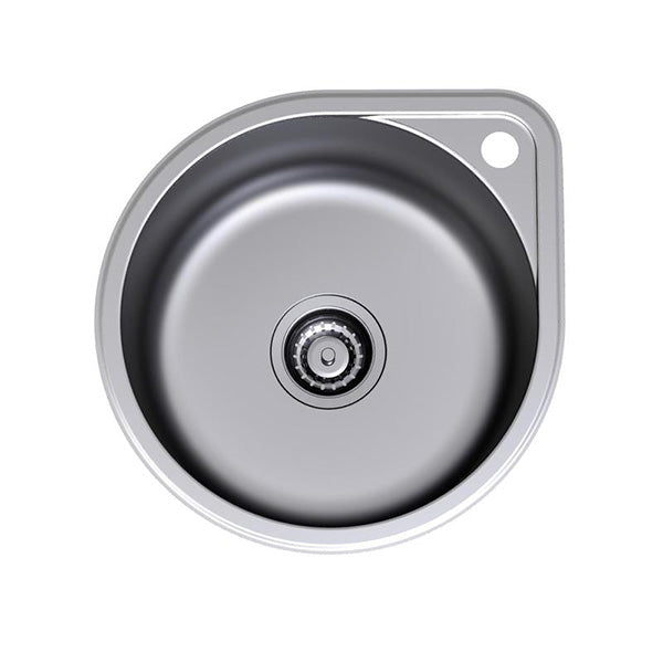 Clark Round Bowl Overmount Kitchen Sink with Tap Landing