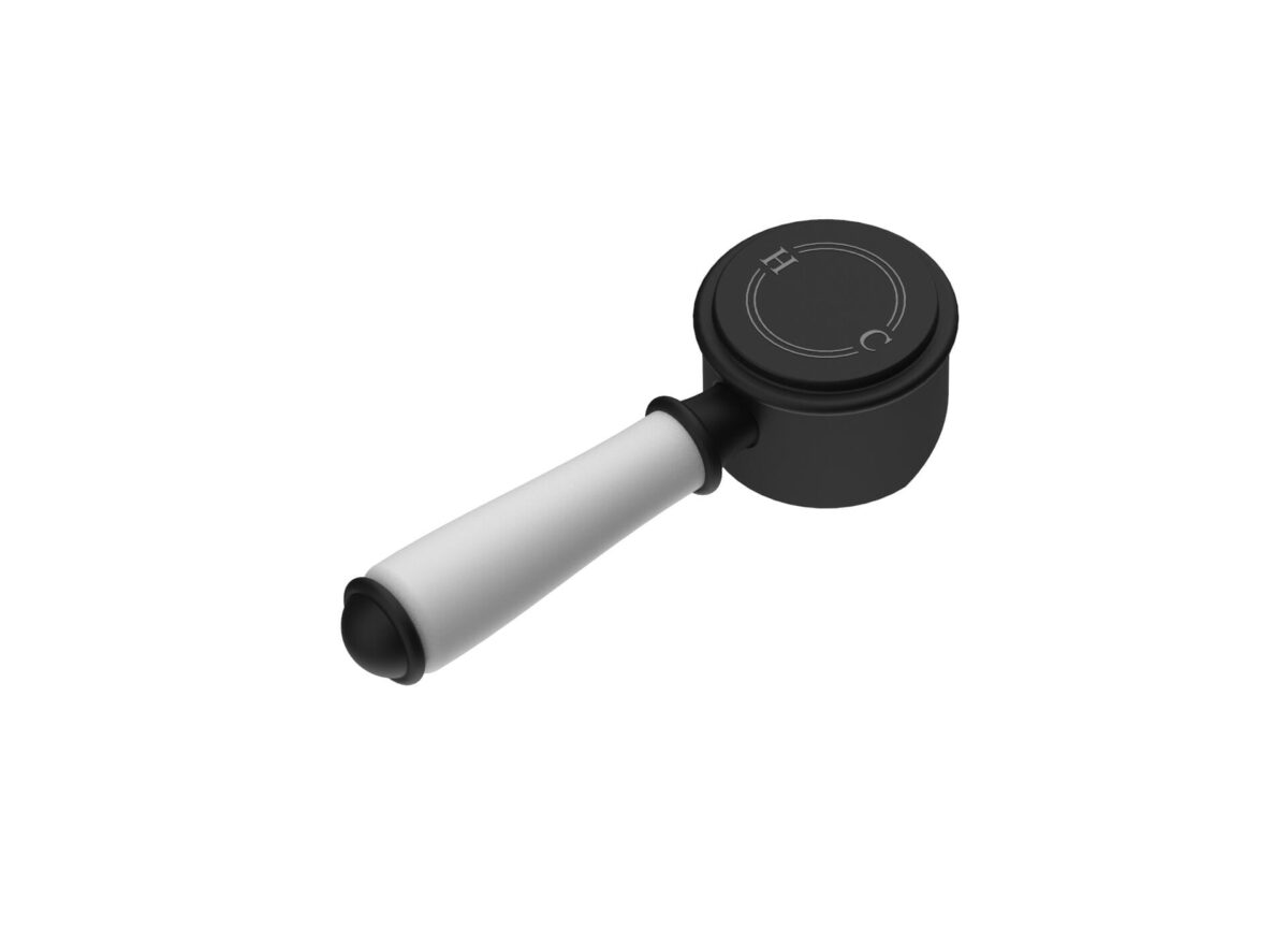 Clasico Ceramic Handle for Wall Mixer - Matt Black | HYB868-301A-MB-HD