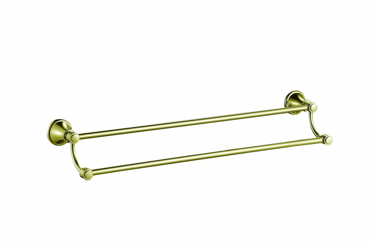 Clasico Double Towel Rail - 800mm - Brushed Gold | 66502-800BG