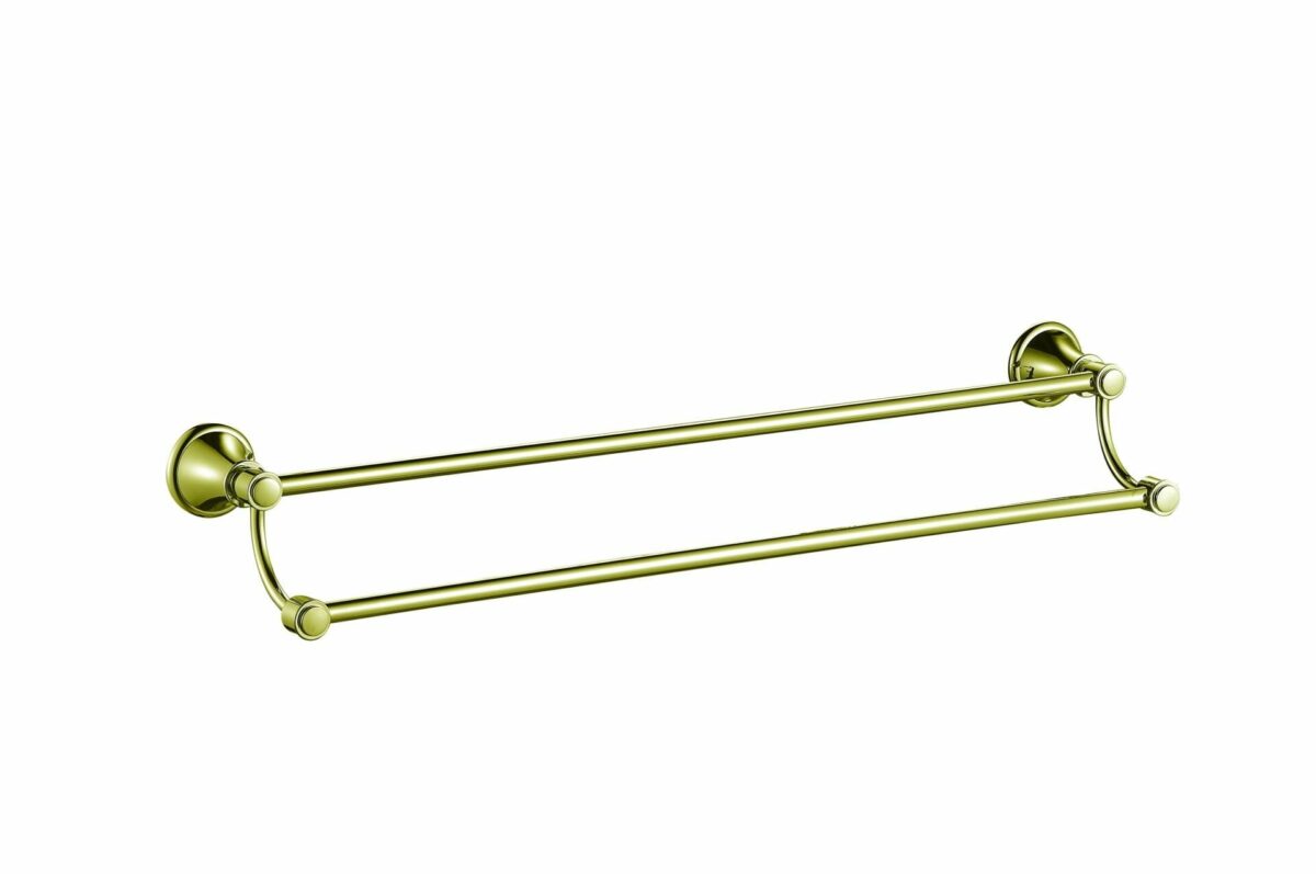 Clasico Double Towel Rail - 800mm - Brushed Gold | 66502-800BG