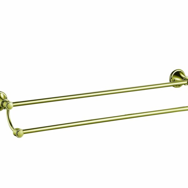 Clasico Double Towel Rail - 800mm - Brushed Gold | 66502-800BG