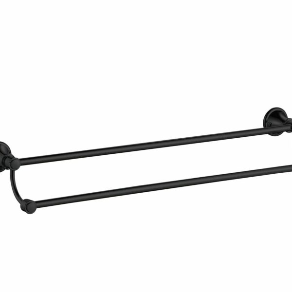 Clasico Double Towel Rail - 800mm - Matt Black | 66502-800MB