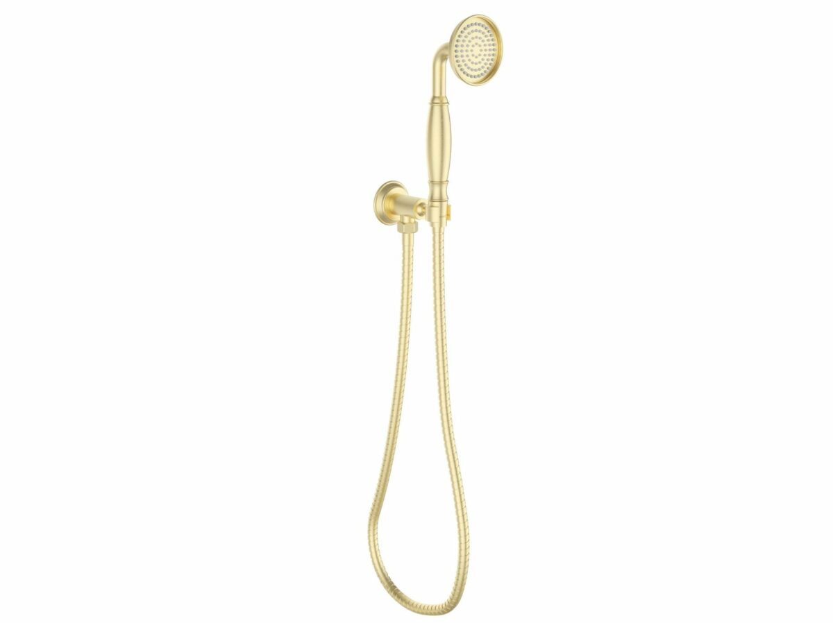 Clasico Handshower On Wall Outlet Bracket - Brushed Gold | HPA868-101-1BG