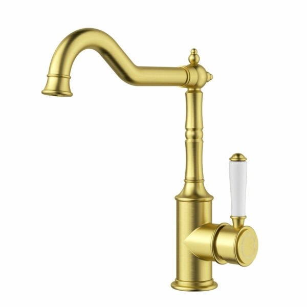 Clasico Sink Mixer Ceramic handle - Brushed Gold | HYB868-102A-BG