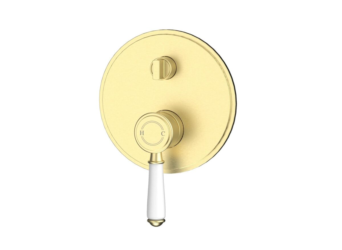 Clasico Wall Diverter Mixer Trim Kits Ceramic handle - Brushed Gold | HYB868-501ATK-BG