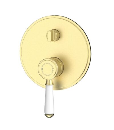 Clasico Wall Diverter Mixer Trim Kits Ceramic handle - Brushed Gold | HYB868-501ATK-BG
