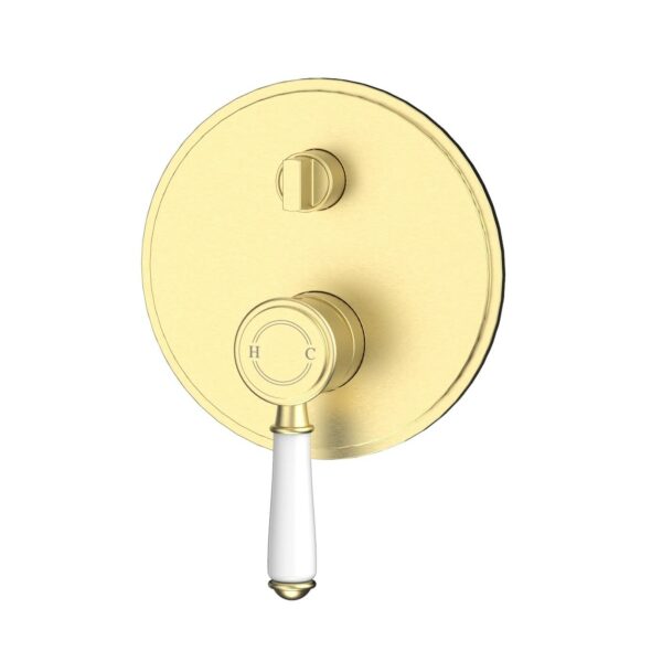 Clasico Wall Diverter Mixer Trim Kits Ceramic handle - Brushed Gold | HYB868-501ATK-BG
