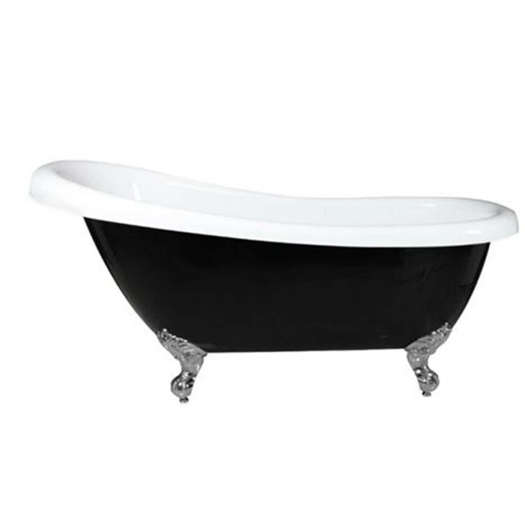 Clawfoot Bath Kit Black 1720mm with Chrome Feet | ESBT1720B
