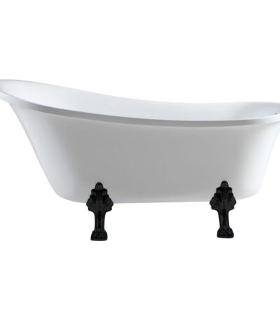 Clawfoot Freestanding Acrylic Bath, Matte Black Feet