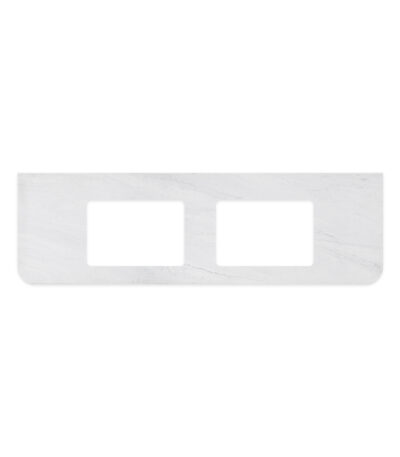 Cloudburst Solid Surface Top, Curved Full Depth with Single Undermount Basin Hole, 1500mm