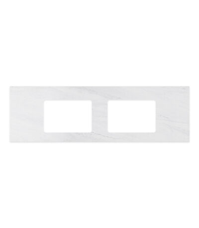 Cloudburst Solid Surface Top, Rectangular Full Depth with Double Undermount Basin Holes, 1500mm