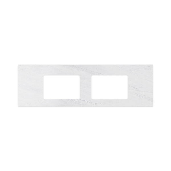 Cloudburst Solid Surface Top, Rectangular Full Depth with Double Undermount Basin Holes, 1500mm