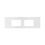 Cloudburst Solid Surface Top, Rectangular Full Depth with Double Undermount Basin Hole & Tap Holes, 1500mm