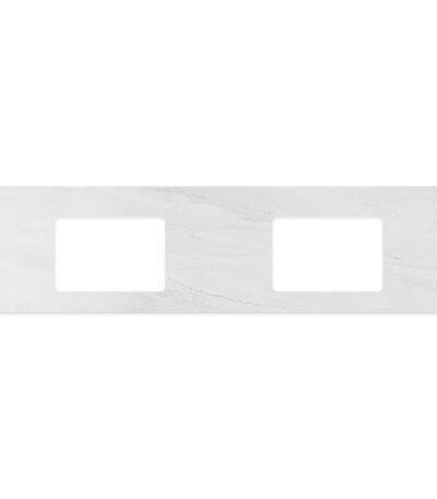 Cloudburst Solid Surface Top, Rectangular Full Depth with Double Undermount Basin Holes, 1800mm