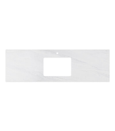 Cloudburst Solid Surface Top, Rectangular Full Depth with Single Undermount Basin Hole & Tap Hole, 1500mm